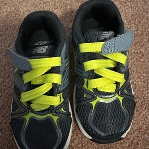 New Balance Kids' Black and Yellow Sneakers